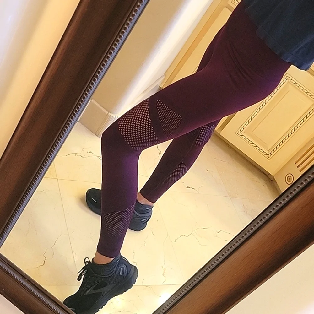 Fabletics Purple Lasercut Sport Tights, S - Picture 11 of 16